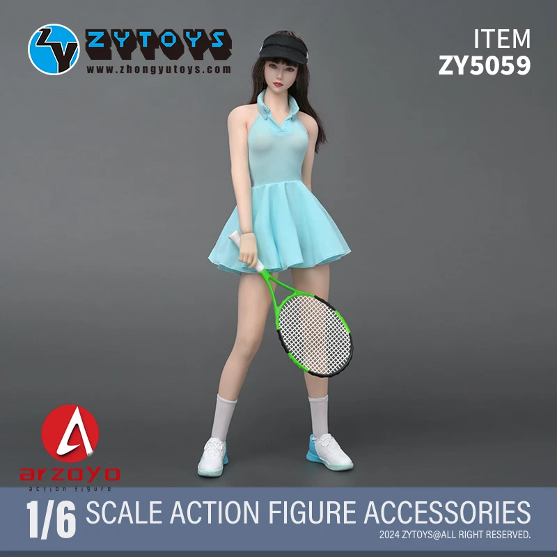 

ZYTOYS ZY5059 1/6 Scale Tennis Girl Sports Suit Skirt Hat Shoes Clothes Model For 12" Female Soldier Action Figure Body Dolls