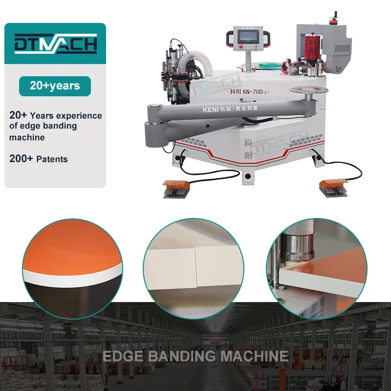 DTMACH KN-700-3 Woodworking Machine Straight Curve Edge Banding And Trimming Machine With Auto Gluing And Cleaning