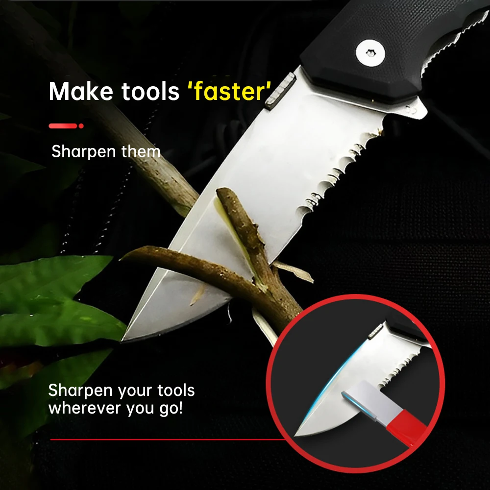 1PCS Professional Kitchen Knife Sharpener Tungsten Diamond Ceramic Sharpening Stone Manual  Tools For All Blades Garden Scissors