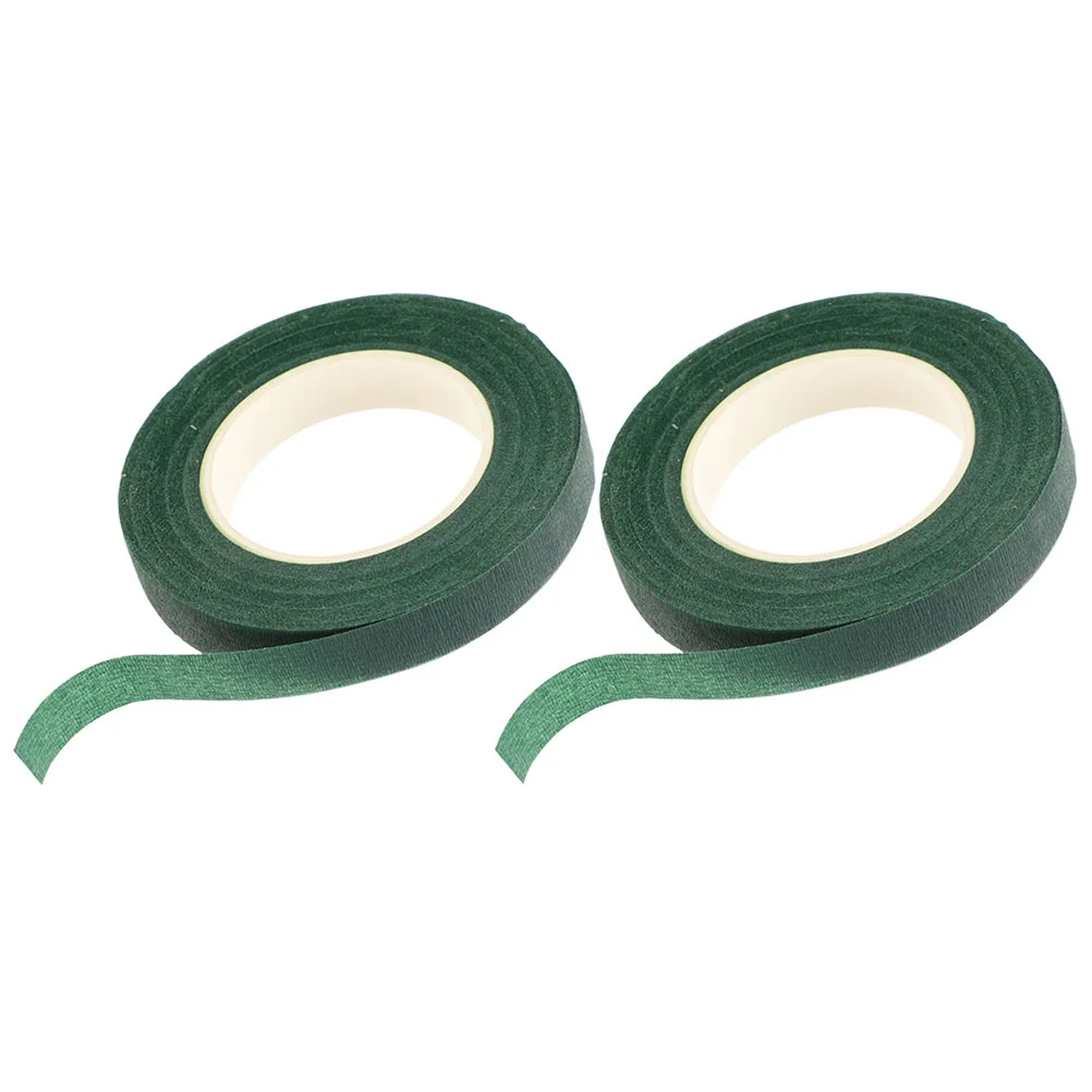 

2 Rolls Floral Tape Dark Green Stem Wire Arrangement Kit Double Sided Heavy Duty Dots Bouquet Suite