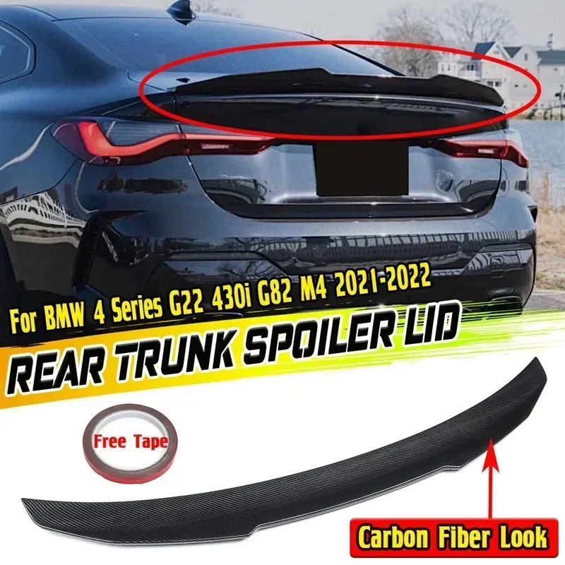 

G22 PSM/M4 Style Car Rear Spoiler Wing Trunk Lip Trunk Spoiler Lid For BMW 4 Series G22 430i G82 M4 2021-2022 Rear Wing Spoiler