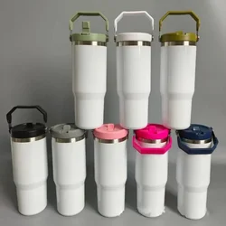 30OZ Sublimation Blank Tumbler Double Wall Stainless Steel Car Cup Coffee Mug Sublimation Water Bottle Vacuum Thermos Bottle