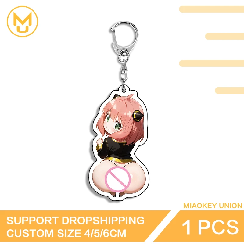 أنيا أنيمي الشكل بعقب القرفصاء مبتكرة جذابة مبتكرة مزدوجة الوجهين كيرينغ HD نمط مقاوم للماء المجوهرات العصرية #5