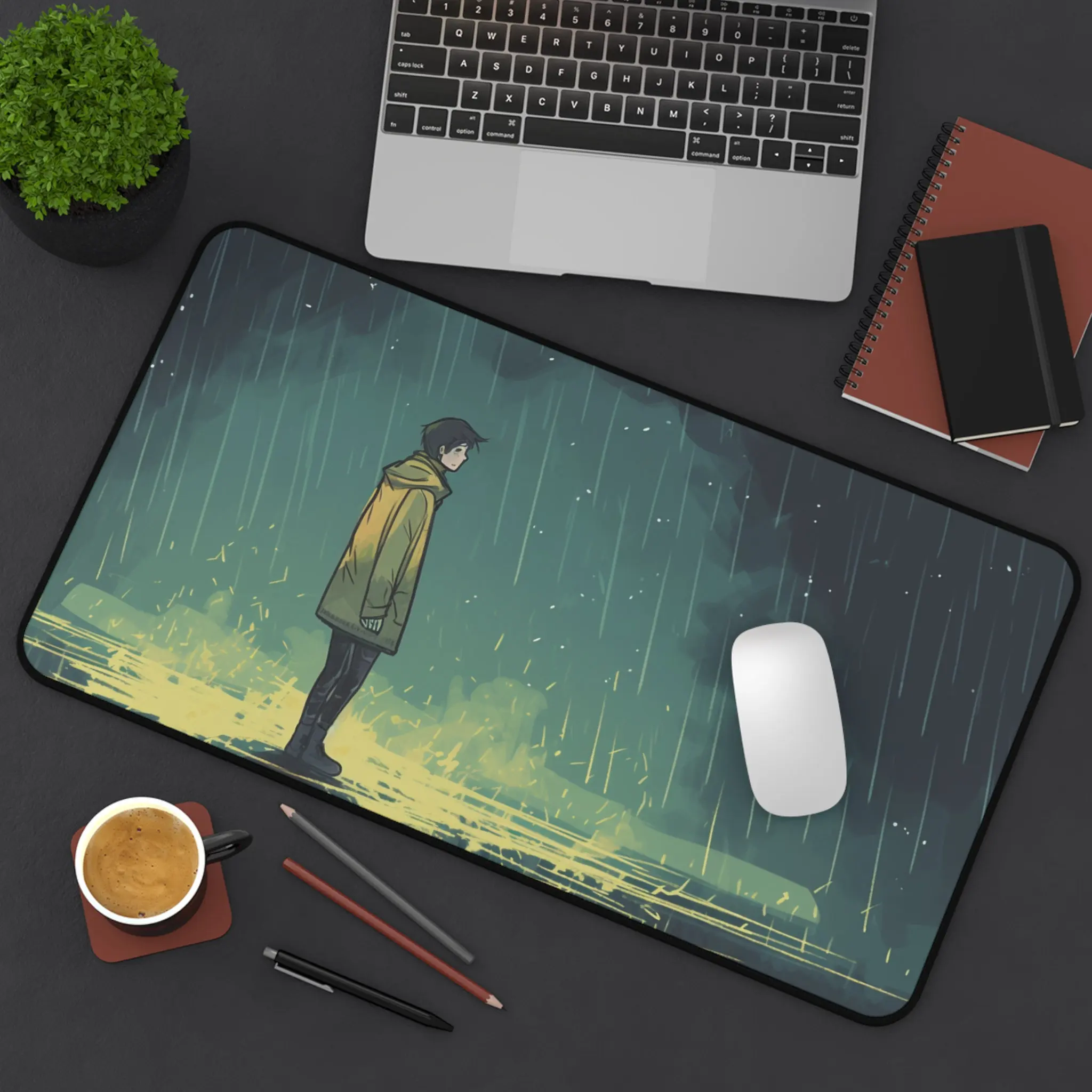 

Walking Mouse Pad in The Rain, Theme Table Mat in The Rain, Non-slip Waterproof Gaming Mouse Pad, Perfect Gift for Friends
