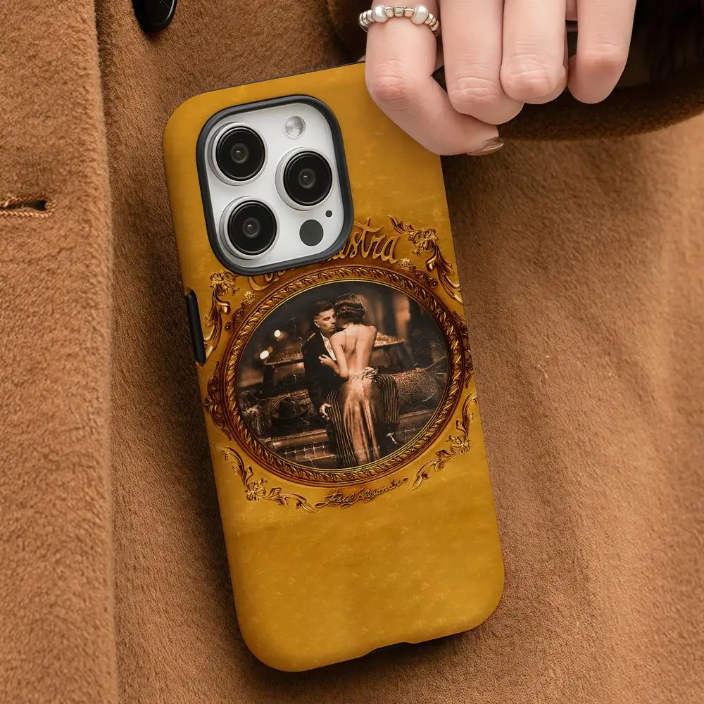 R-Rauw Alejandro Cosa Nuestra funda de teléfono para iPhone 16 15 14 13 Pro Max Plus brillante HD película trasera líquida de doble capa carcasa dura