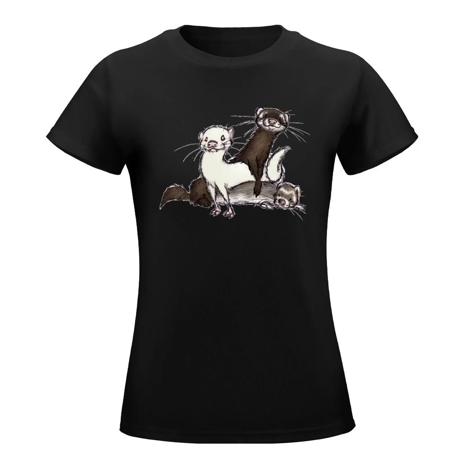 Cute Ferrets Shirt - Gift For Ferrets Lovers T-Shirt korean fashion tops summer tops t-shirts for Women cotton