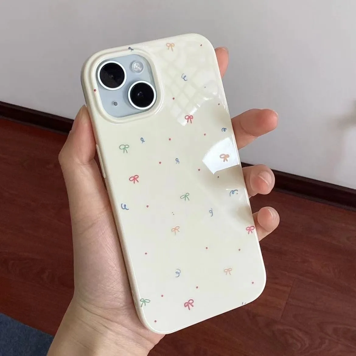 Korean ins Style Colorful Bow Phone Case For iPhone 16 15 14 Plus 13 12 11 Plus Full Screen Bowknot Fresh Cover Protective Cover