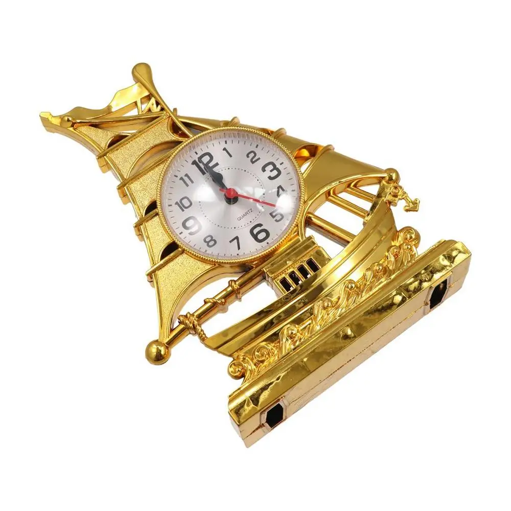 

European-style ​ Classical Sailboat Alarm Clock Mediterranean Eco-friendly Sailboat Sculpture Lovely Desk Alarm Clock Bedside