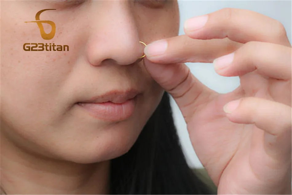 1/10pc 20G Titanium 8mm 10mm Nose Septum Piercing Rings Thin Ear Cartilage Helix Tragus Lobe Hoop Earring Body Jewelry Accessory