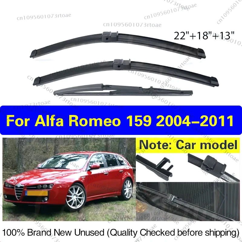

For Alfa Romeo 159 2004 - 2011 Wiper Front Rear Wiper Blades Windshield Windscreen Window 2005 2006 2007 2008 2009 22"+18"+13"