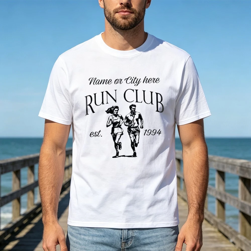 Retro Run Club Cotton T‑Shirt Unisex Tee Jogging Athlete Lifestyle Gift Fitness Fan Marathon Hobbyist Outdoor Daily Wear Apparel