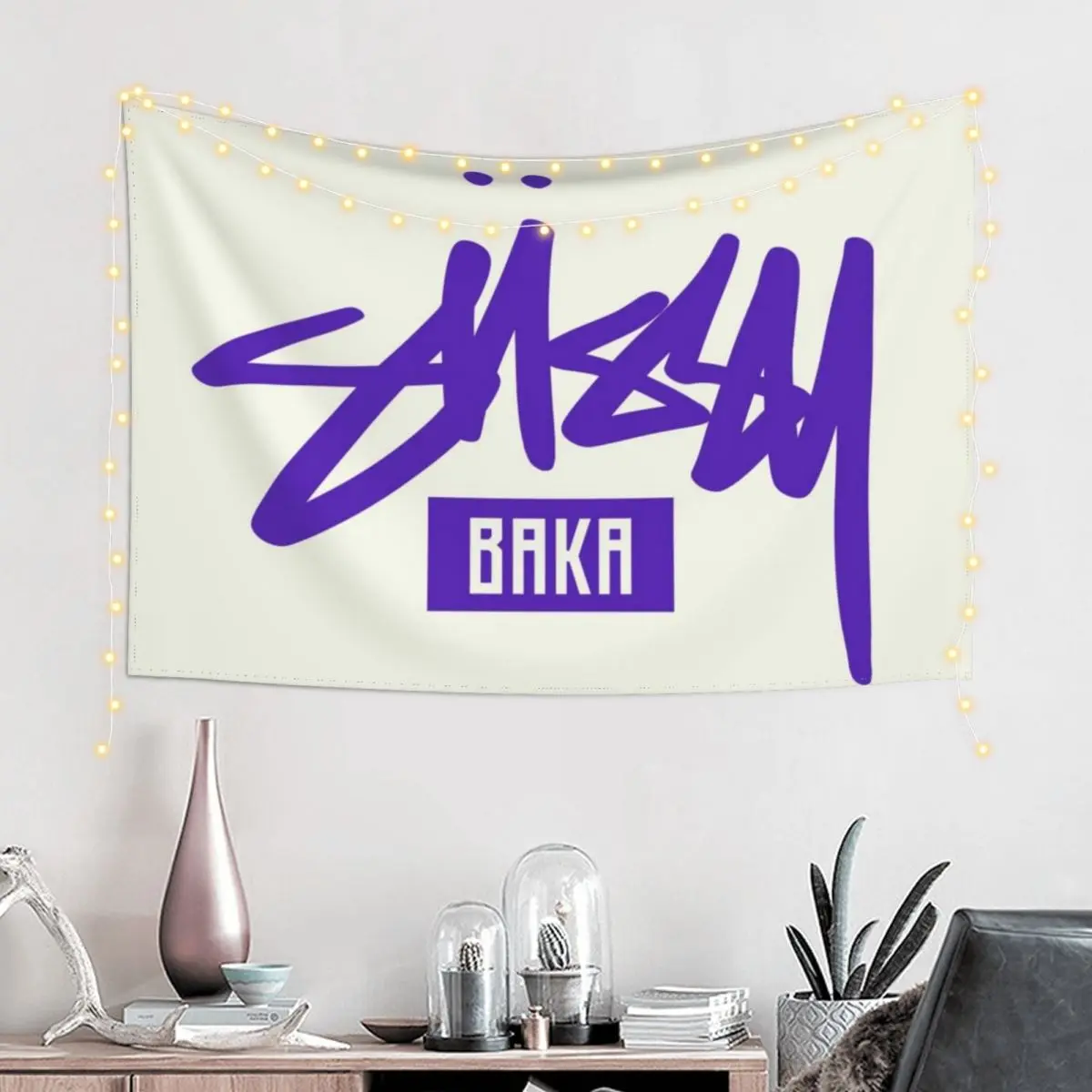 Sussy Baka - Japanese Stupid meme Graffitty style Streetwear Funny Pet Mat Bandana Dummy Tapestry Decorative Wall Tapestry