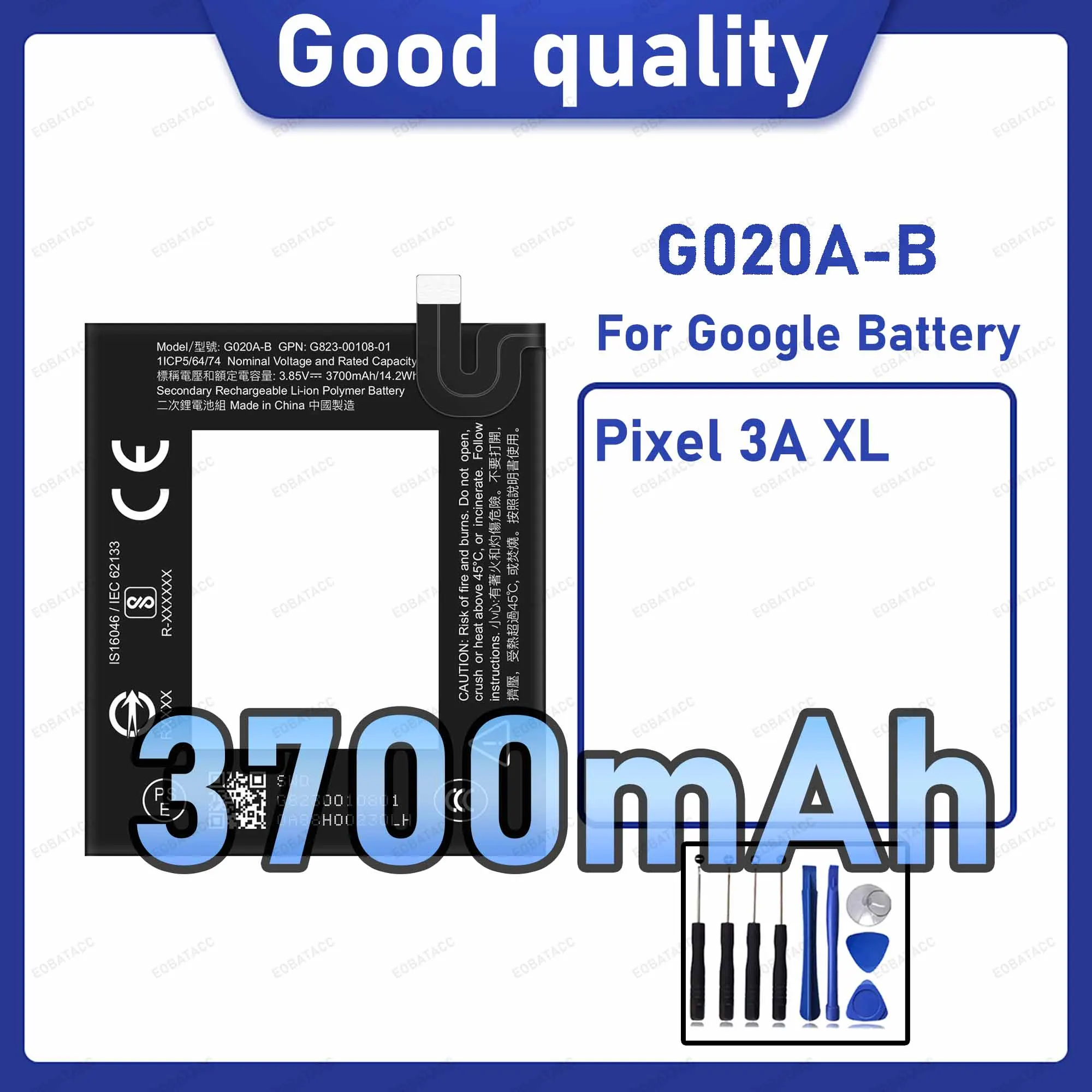 3700mAh G020A-B Replacement Battery for Google Pixel 3A XL with Repair Tools Kit