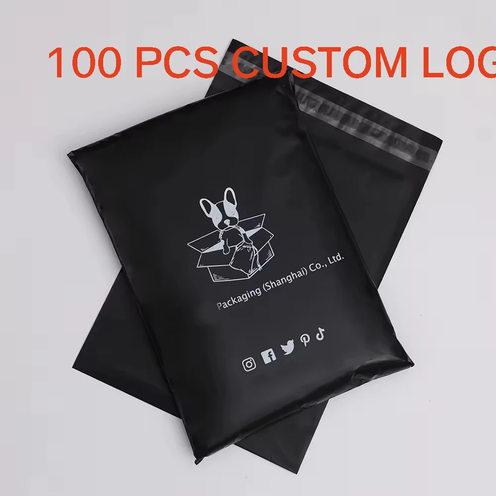 

Custom Logo Printed Black Poly Mailers Plastic Cloth Shoes Shipping Mailing Bags Poly Mailer Courier bag