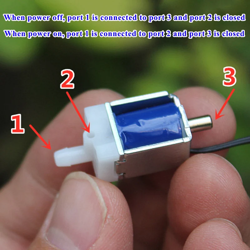 Small Mini Electric Solenoid Valve DC 3V 3.7V 2-Position 3-Way Gas Air Flow Control Valve Air Release Exhaust Valve DIY Monitor