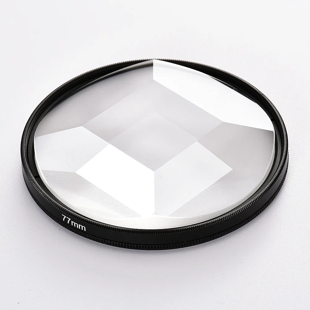 77mm 4-in-1 Multi-Facet Special Effect Camera Filter Prism Repeated Image Camera DSLR Lens Accessory for Film