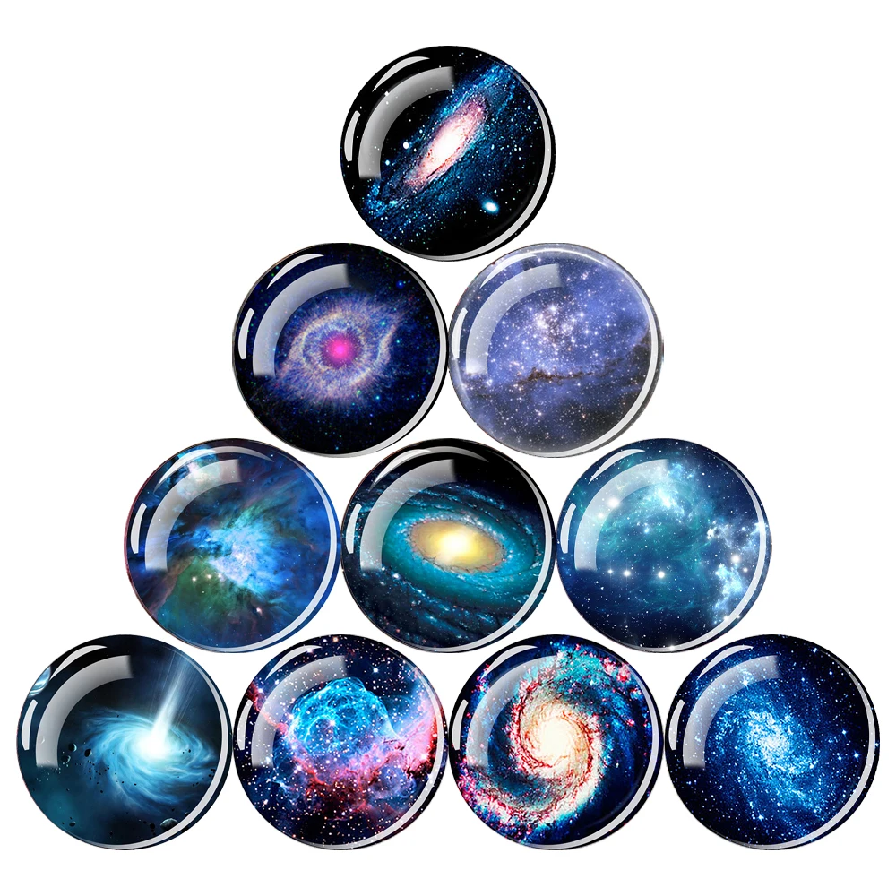 Blue Universe Outer Space Magnet Fridge Stickers Astronomical Home Decor Multicolor Planet Galaxy Glass Refrigerator Magnets