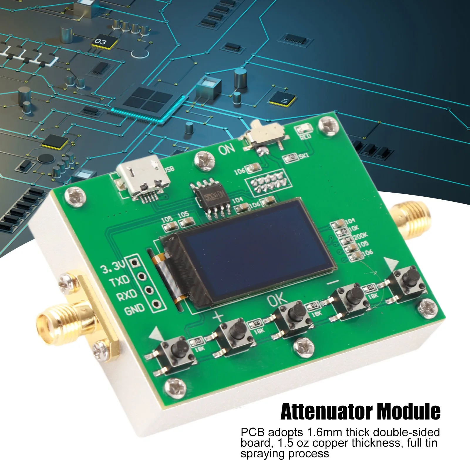 Attenuator Digital Programmable Attenuator Digital Programmable Attenuator Module Accuracy PCB Boards Electronic Component 6G