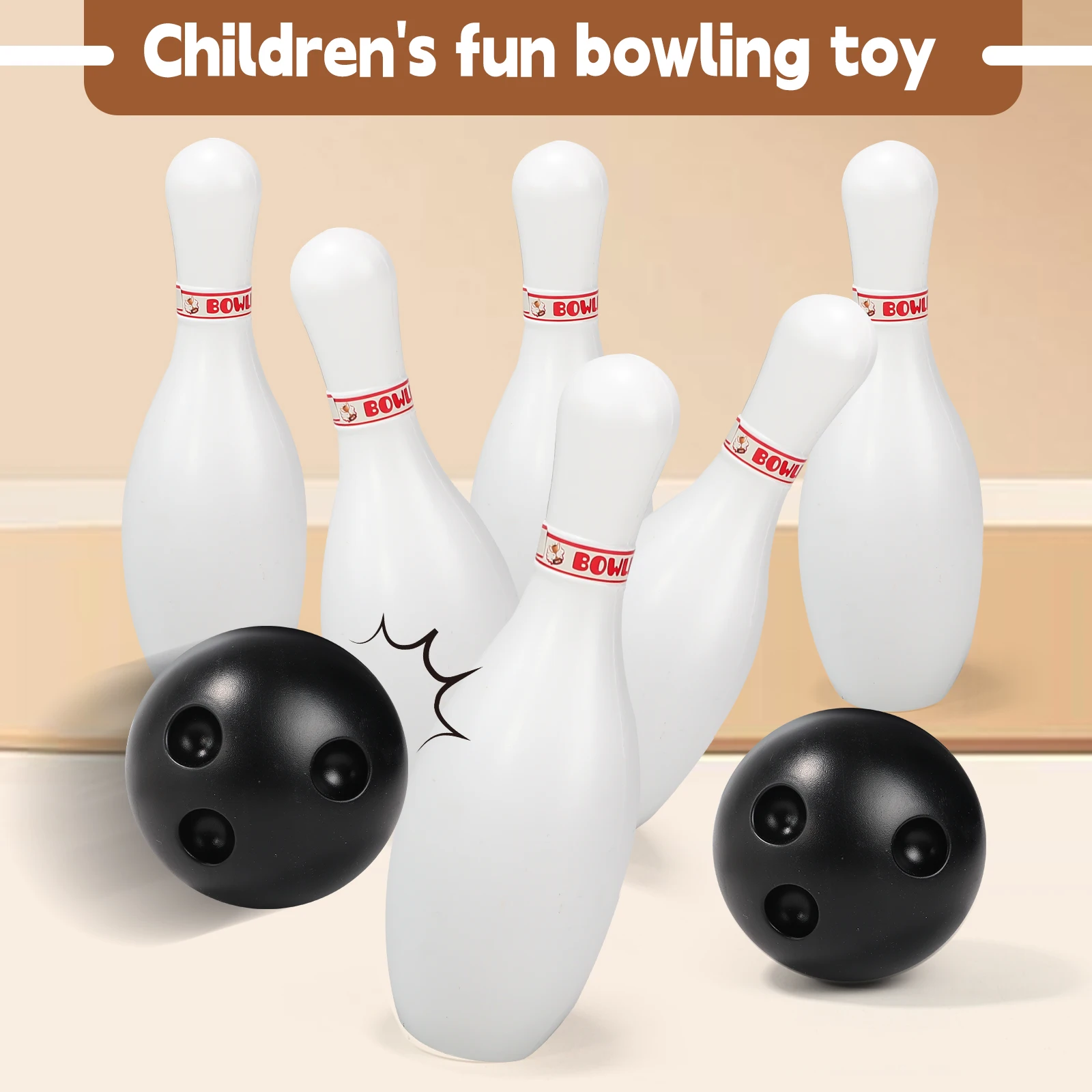 Brinquedos de boliche infantis, esportes internos e fitness, jogos competitivos para duas pessoas, 6 garrafas e 2 bolas, presentes de Natal, crianças