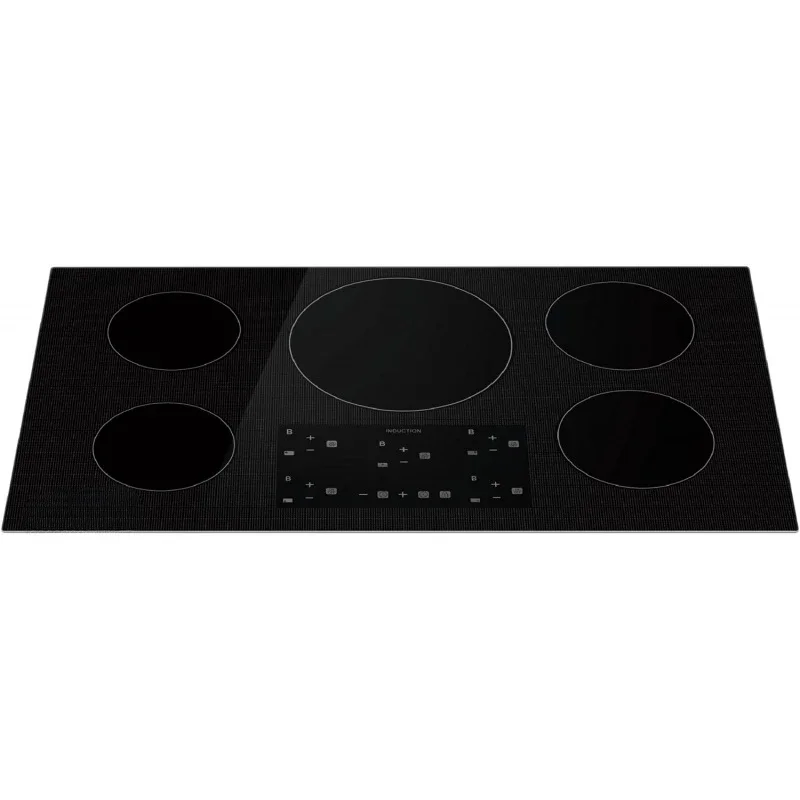 36” Electric Stove Induction Cooktop with 5 Power Boost Burners Smooth Surface Vitro Ceramic Glass in Black, 36 Inch