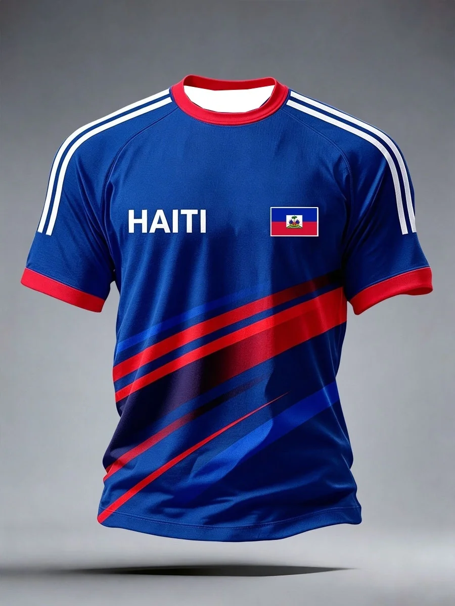 2026 New Haitian National Trendy Design Football Shirt, Fan Surrounding Quick Drying Leisure Sports Men's T-shirt