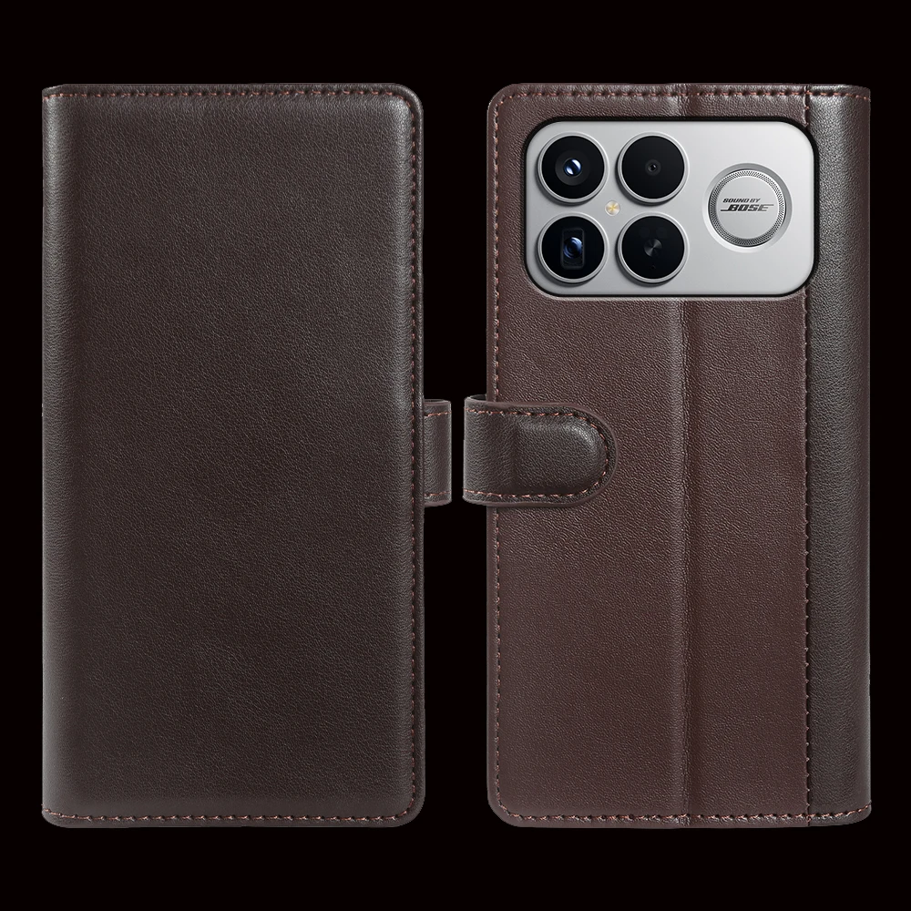 Premium Real Genuine Leather Flip Case For Xiaomi Poco F8 Ultra C85x M6 Pro 4G POCO F8 Pro Phone Cases Cover Wallet Coque Shell