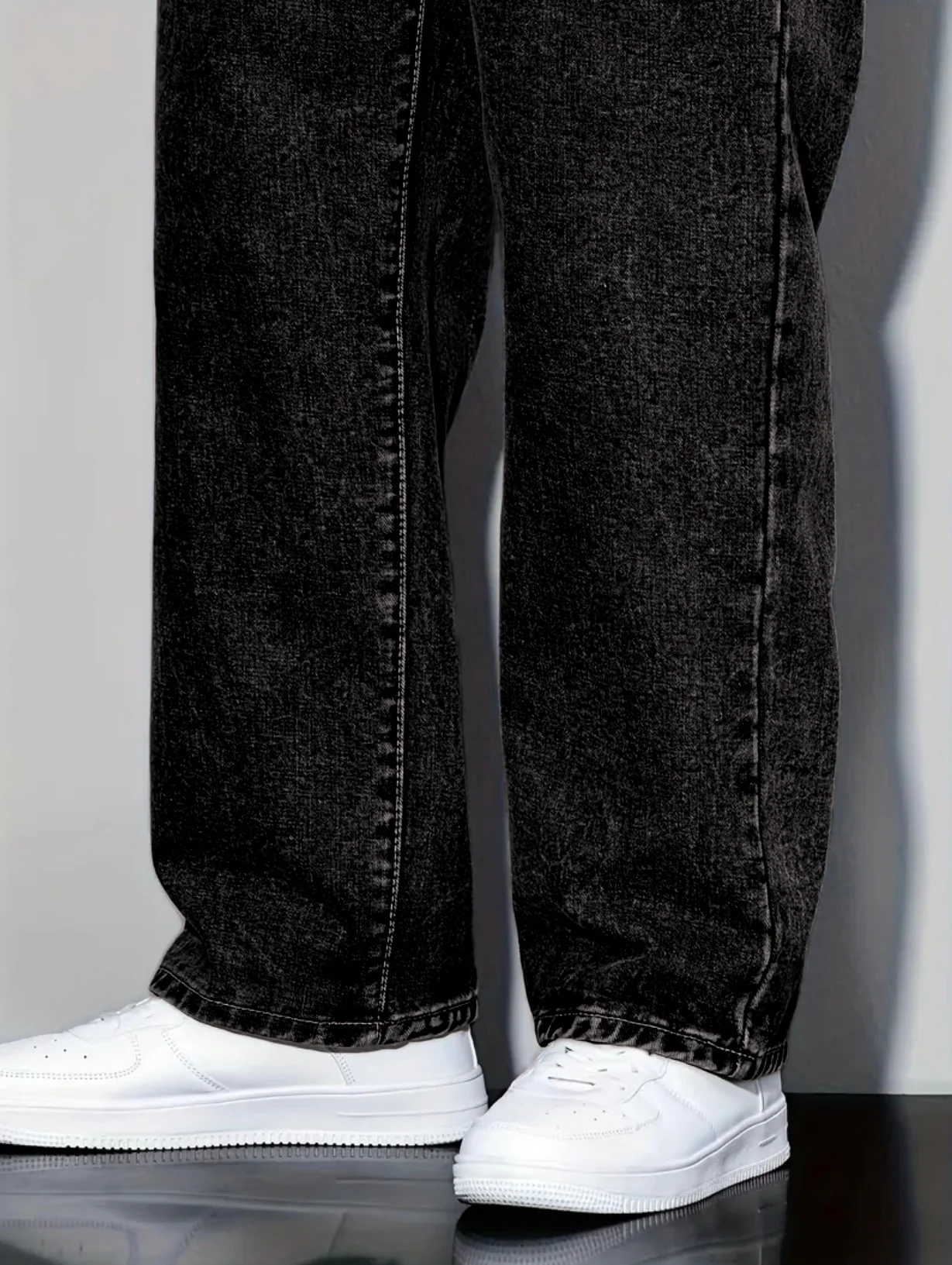 بنطال جينز رجالي فضفاض بأرجل مستقيمة متين وقابل للغسل من قماش الدنيم للرجال هدية مثالية للأصدقاء والأزواج #6