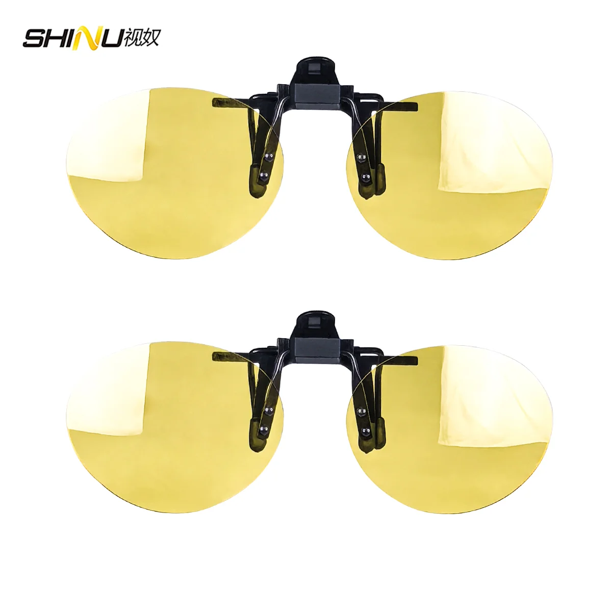 SHINU Rote Linsen-Clip-On-Brille zum Schlafen besser, runde orangefarbene Linse für Spiele oder Arbeiten, gelbe Linsen, Nachtsicht zum Fahren – Detail 17
