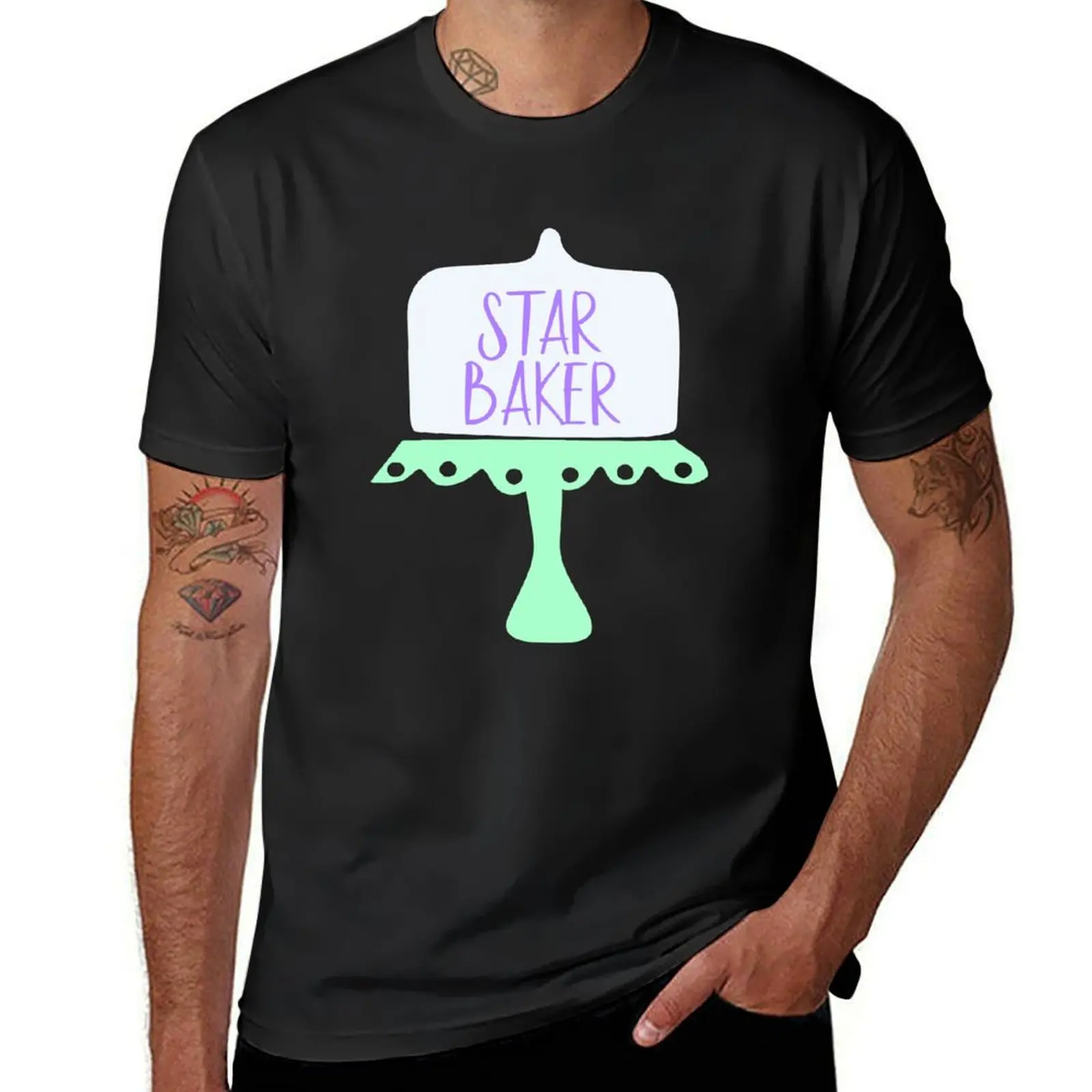 

Star Baker, Great British Bake Off Design, GBBO T-Shirt sports fans anime boys animal print blacks plain black t shirts men