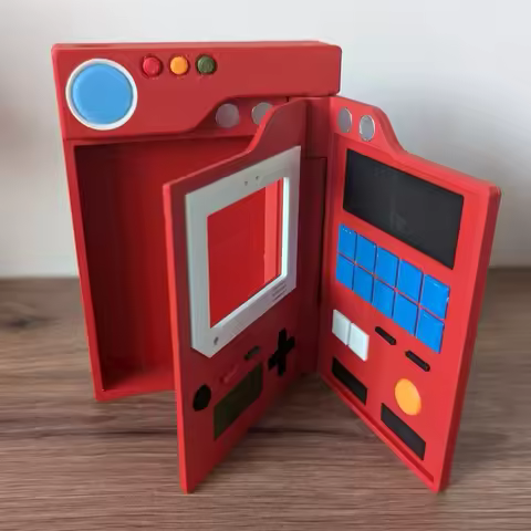 3D Printed Handmade PTCG Card Storage Box - Portable TCG Deck Case for 60+ Cards (Red, TCG Game Accessory)