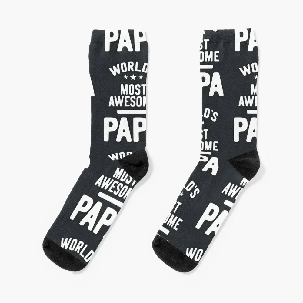 

Mens World's Most Awesome Papa Father Gift Socks winter anime Thermal man winter heated Boy Socks Women's