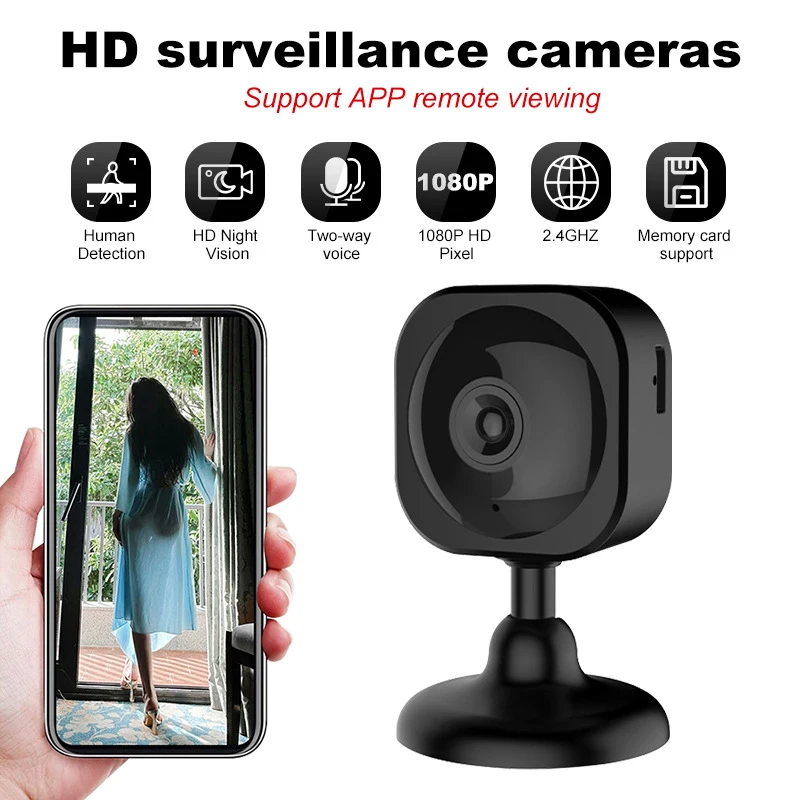

1080P Wi-Fi IP-камера, уличная камера ночного видения, двусторонняя аудиокамера наблюдения, мини-камера безопасности, домашняя радионяня, приложение, дистанционное управление