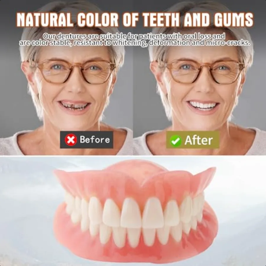 مجموعة أدوات أسنان DIY مريحة وسهلة طقم أسنان DIY في المنزل كاملة اصنع مجموعات أسنانك الخاصة لأعلى وسفلي من التيمبورا