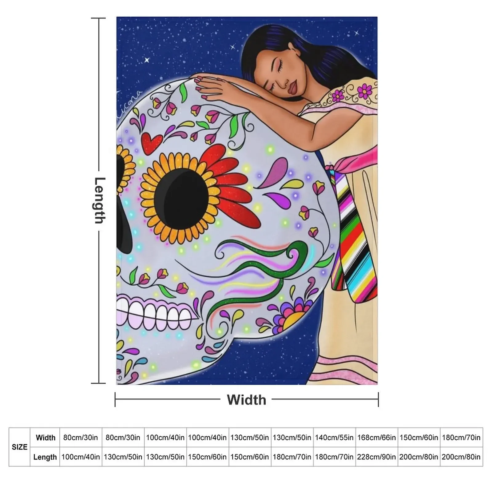 Calavera de azucar Throw Blanket Plush Blankets For Sofas Travel Picnic Bed Sleeping Bag Blankets