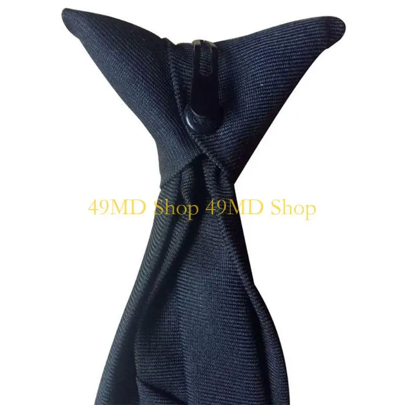 49MD 50x8cm Mens Uniform Black Color Imitation Silk Clip-On Pre-Tied Neck Ties