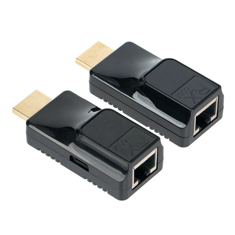 60M -Compatible Extender  RJ45 To -Compatible 1080P HD Video Network Cable Extender Adapter For HDTV Monitor