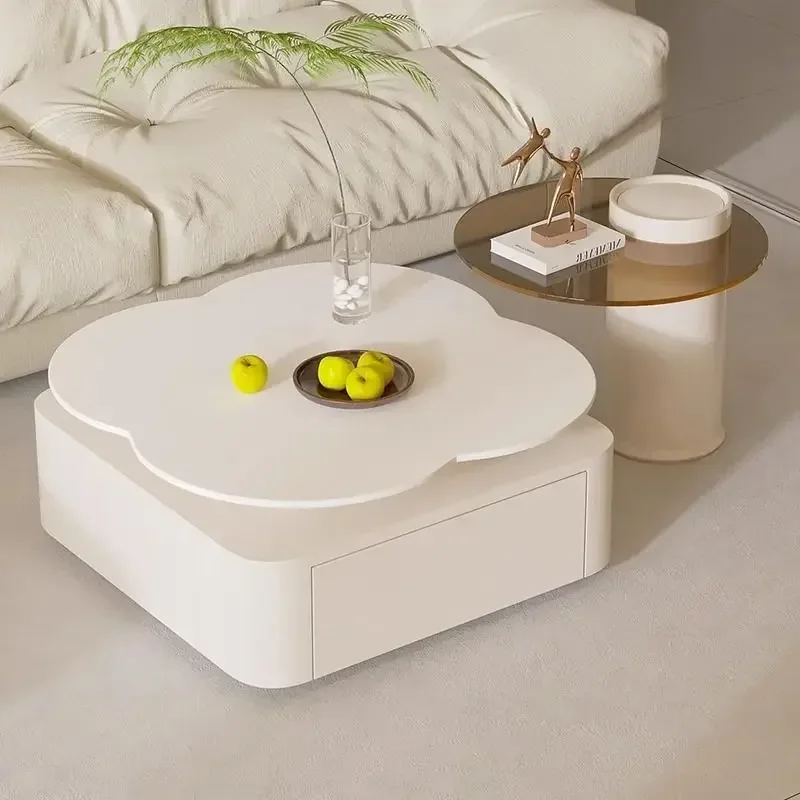 Mesa de centro moderna com flores, simples, branca, centro criativo, mesa de chá para sala de estar, luz lateral, luxo, móveis para sala de estar