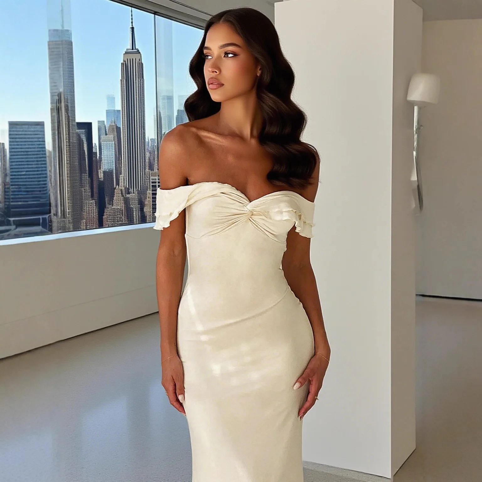 

Женский сексуальный комплект: топ на одно плечо и шорты с высокой талией для летнего сезона, цветной