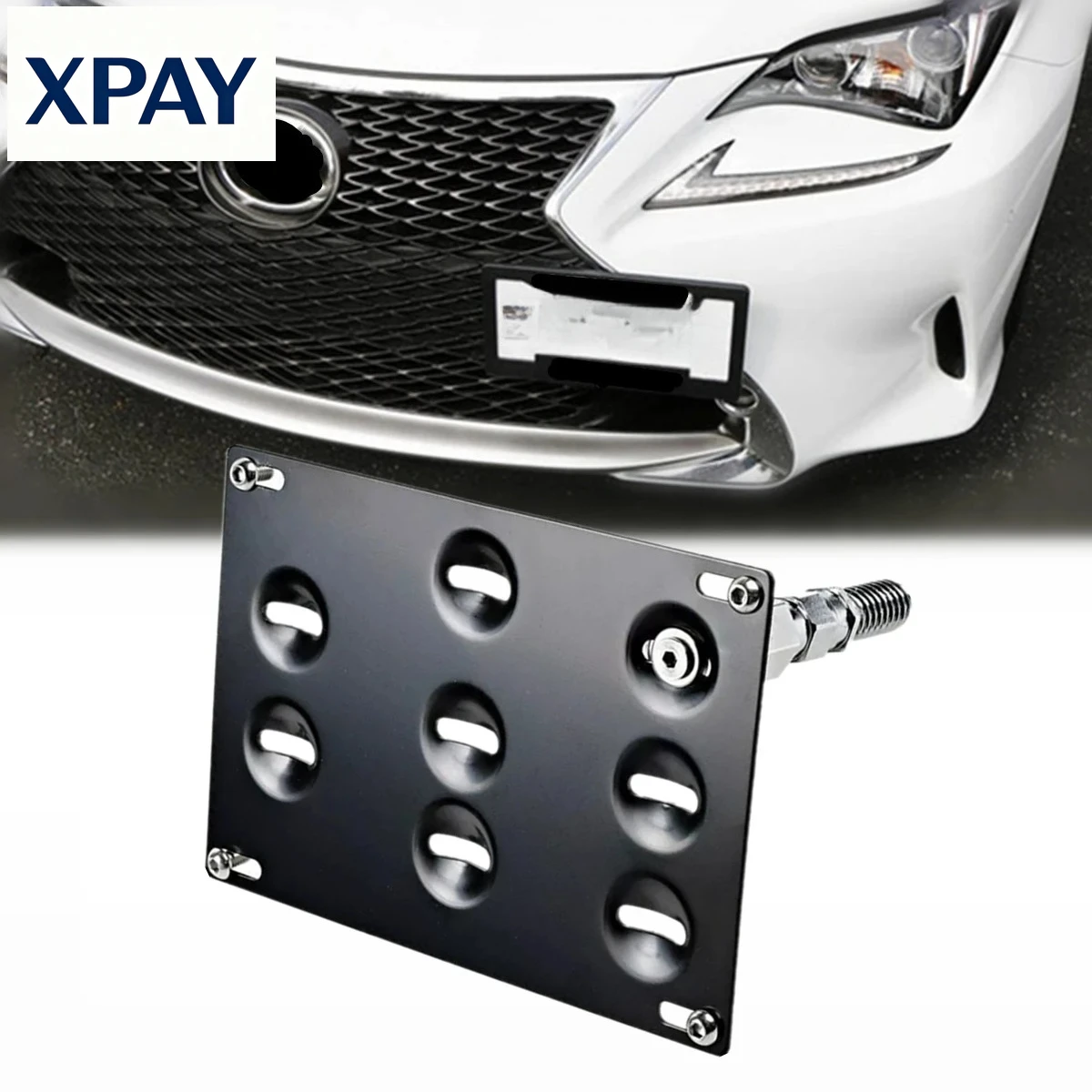 Car New For Lexus 06-18 IS350 IS250 IS-F, RC RC-F GS350 NX RX350 LS CT200h JDM Look No Drill Front Tow Hook License Plate Mount
