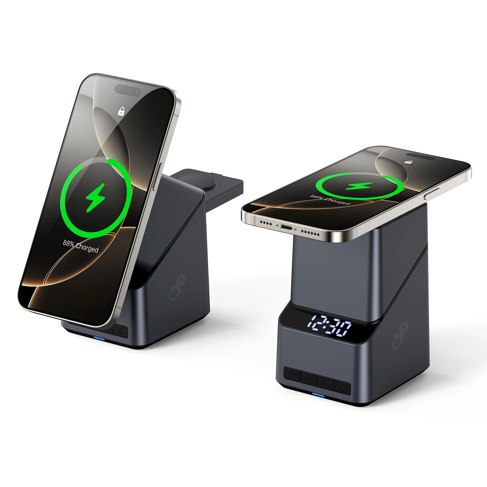 

15 Вт 4 в 1 магнитное автооттационное быстрое беспроводное зарядное устройство с часами для iPhone iWatch Airpods док-станция для быстрой зарядки