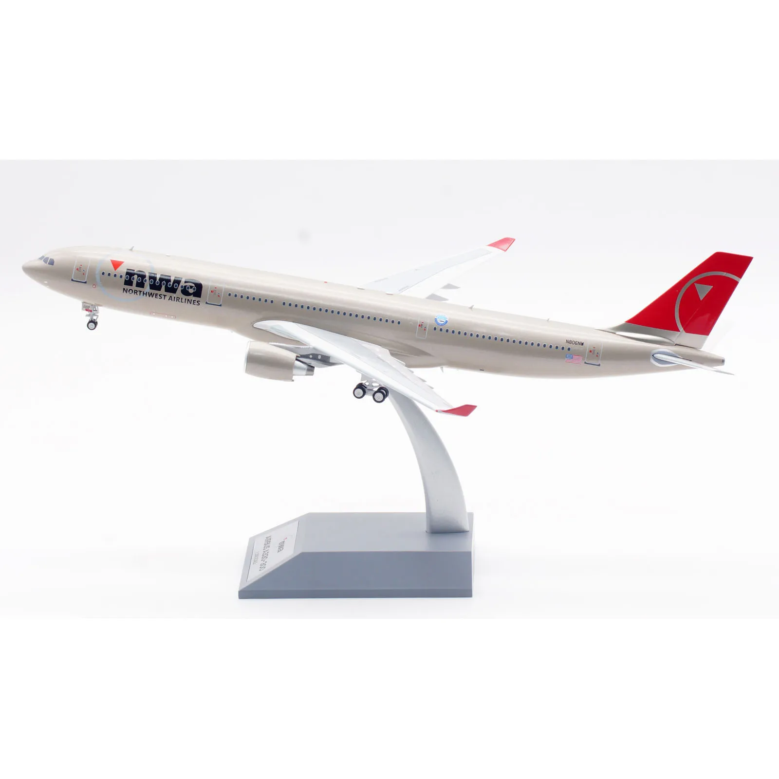 B-333-806NW Alloy Collectible Plane Gift B-Models 1:200 Northwest Airlines Airbus A330-300Diecast Aircraft Jet Model N806NW