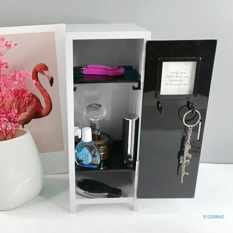 Iron Storage Box Dormitory Storage Cosmetics Paper Money Keys Bank Cards and Other Desktop Small Items Mini Locker Cabinet