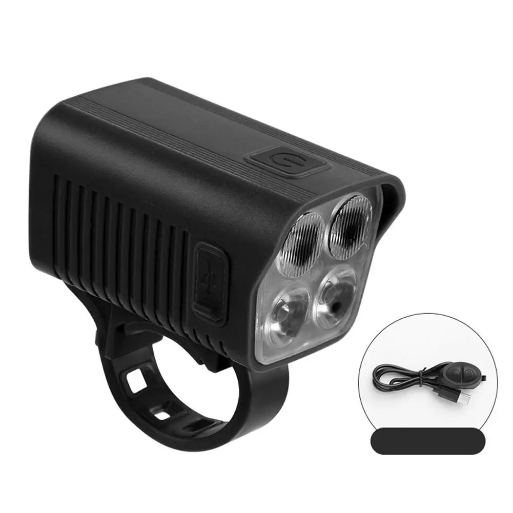 500mAh Bicycle Front Light With Horn High Brightness Flashlight Type-c Cycling Fast Bicycle MTB Accessories Bike Charging B0Y4