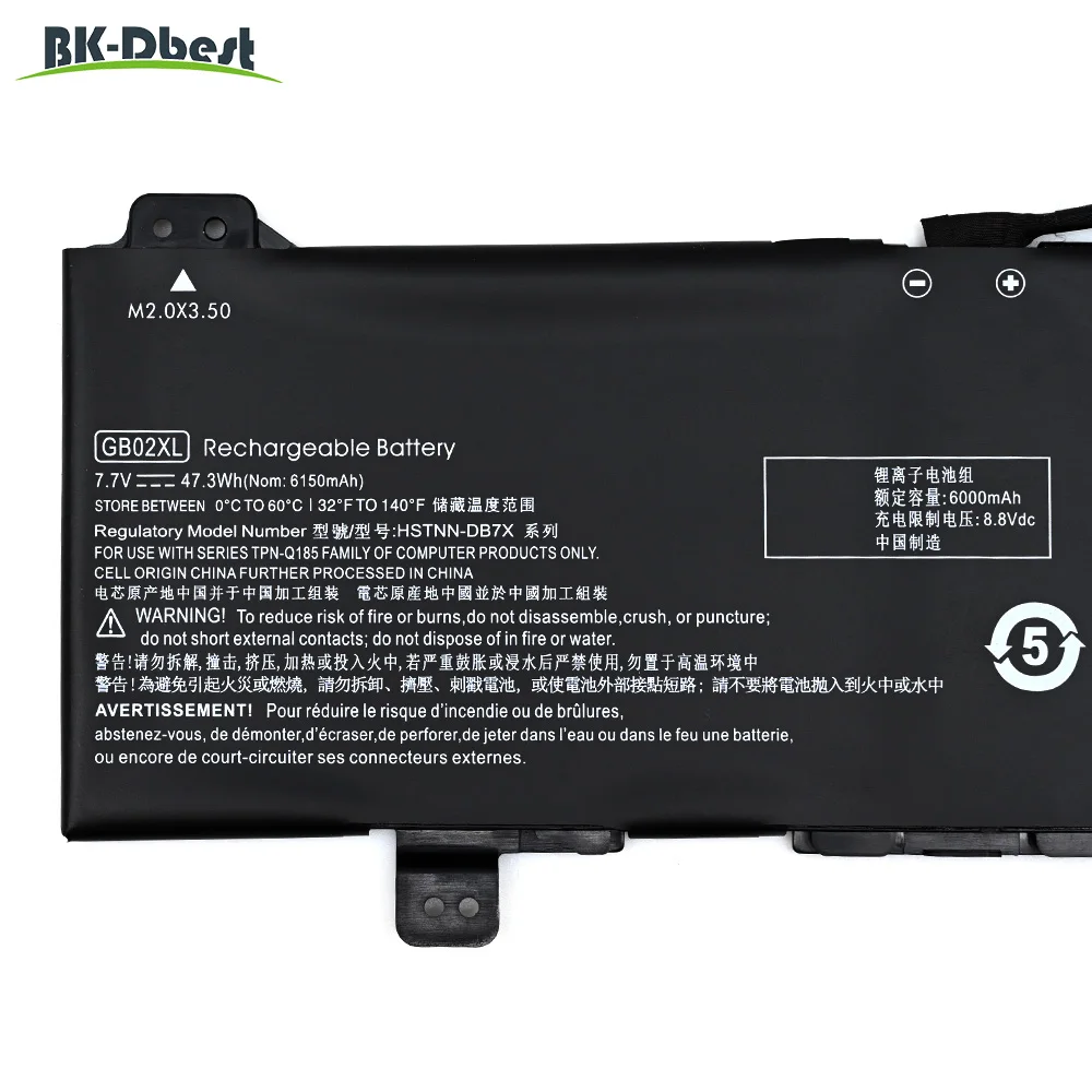 BK-Dbest Factory Direct Supply Wholesale 7.7V 47.3WH GB02XL battery for HP Chromebook 14-DB0002AU Series laptop battery