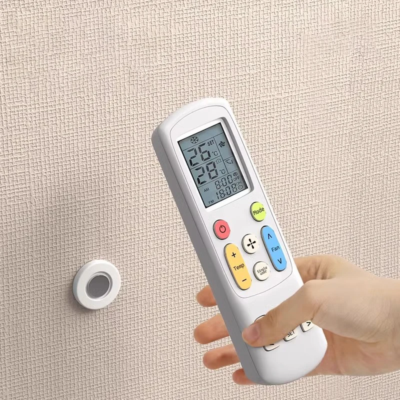 3 قطع حامل مغناطيسي بدون مثقاب - حامل جداري لأجهزة التحكم عن بعد TV/AC/DVD، تصميم أبيض موفر للمساحة