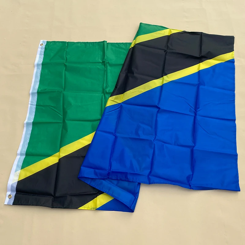 EOODLOVE FLAG Tanzania Flag 90 * 150cm Polyester Fiber Hanging Tanzania Indoor and Outdoor Banner Decorative Flag