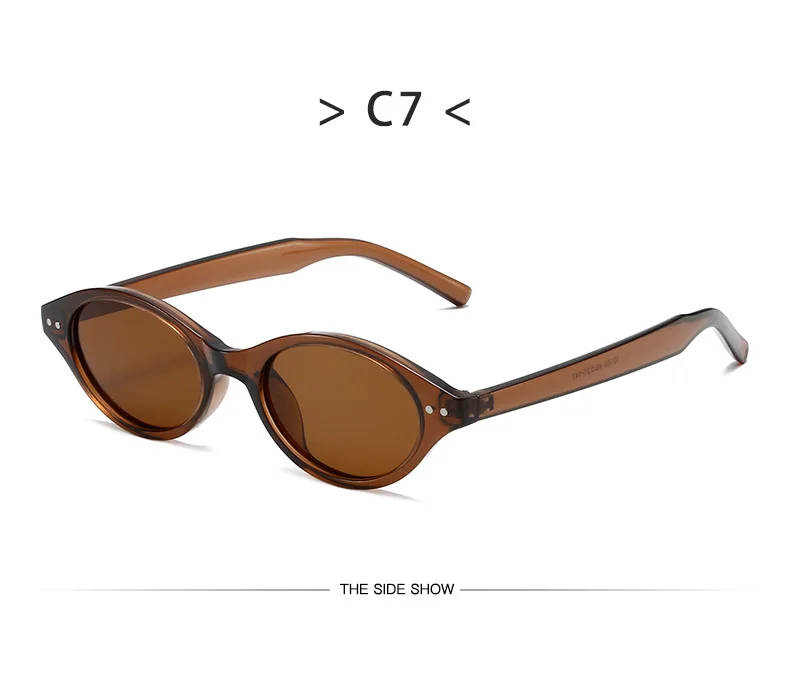 Kleine ovale Brillengestelle mit klaren Gläsern, süßes Süßigkeiten-Kostüm, dekorative Computerbrille, Damen-Sonnenbrille – Detail 13