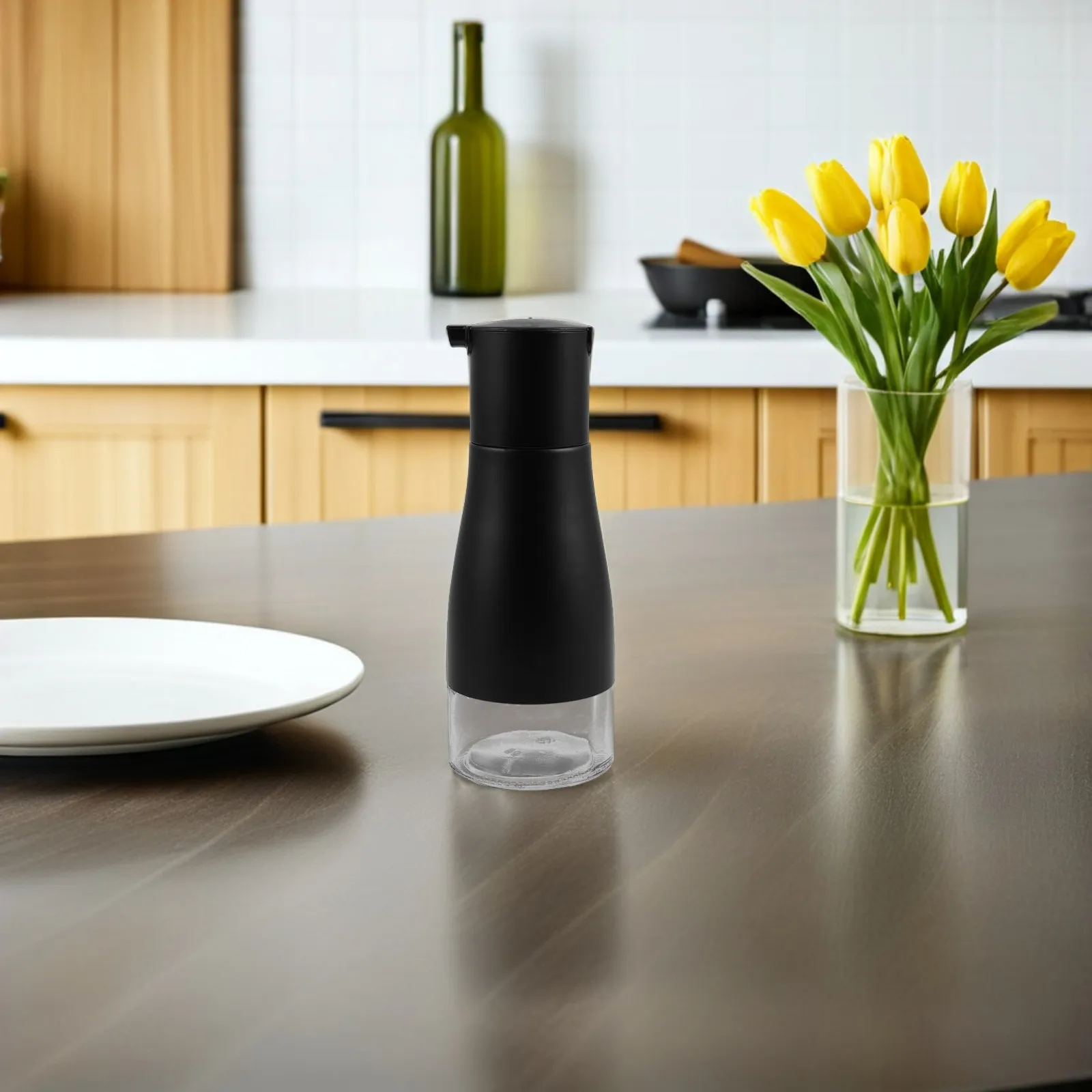 2Pcs Glass Oil Dispenser Kitchen Condiment Bottle Oil Vinegar Soy Sauce Container No Drip Spout Refillable Easy Clean Decanter