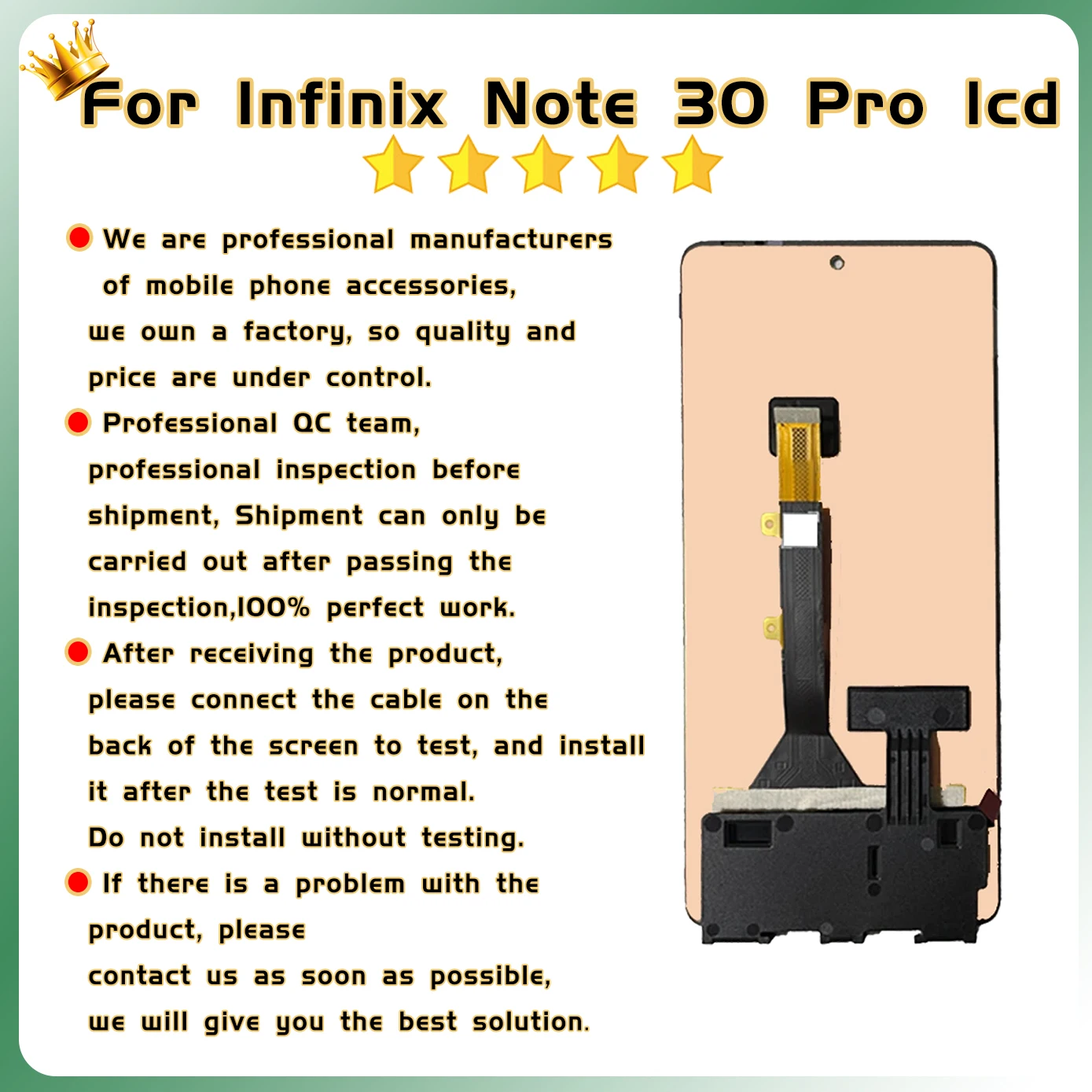 Screen For Infinix Note 30 Pro Display Digitizer For Infinix Note 30 Pro LCD Display Touch X678B Screen Display Replacement