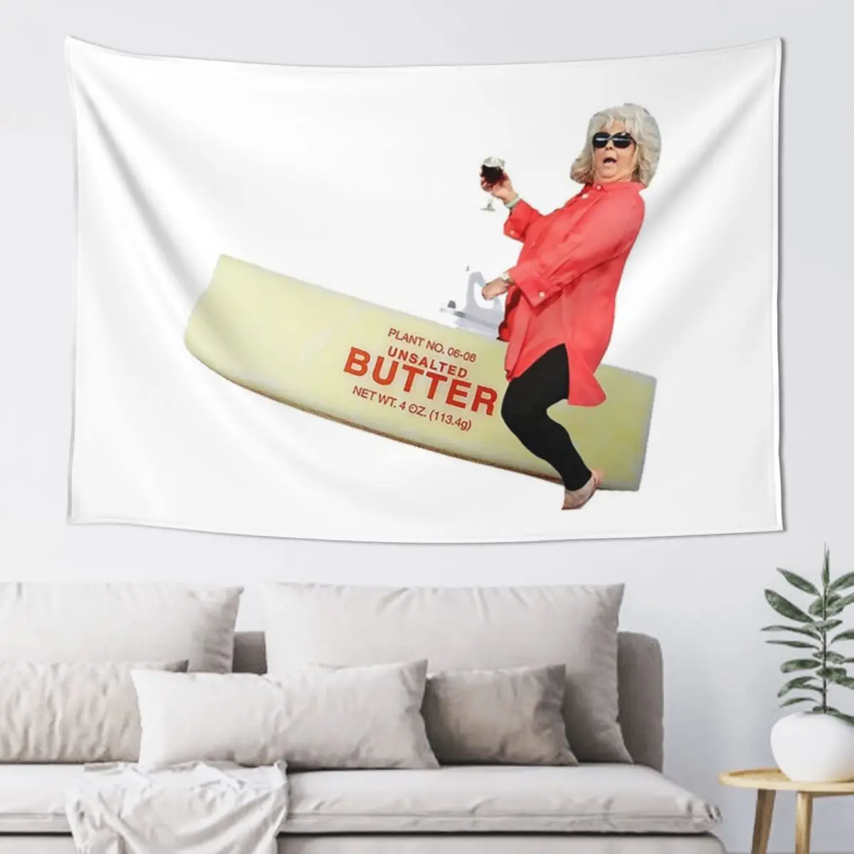 Paula deen riding butter Tapestry Decorations For Room Aesthetic Room Decor Anime Decor Wall Decor Hanging Tapestry